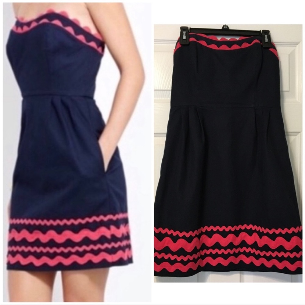 Vineyard Vines strapless dress navy